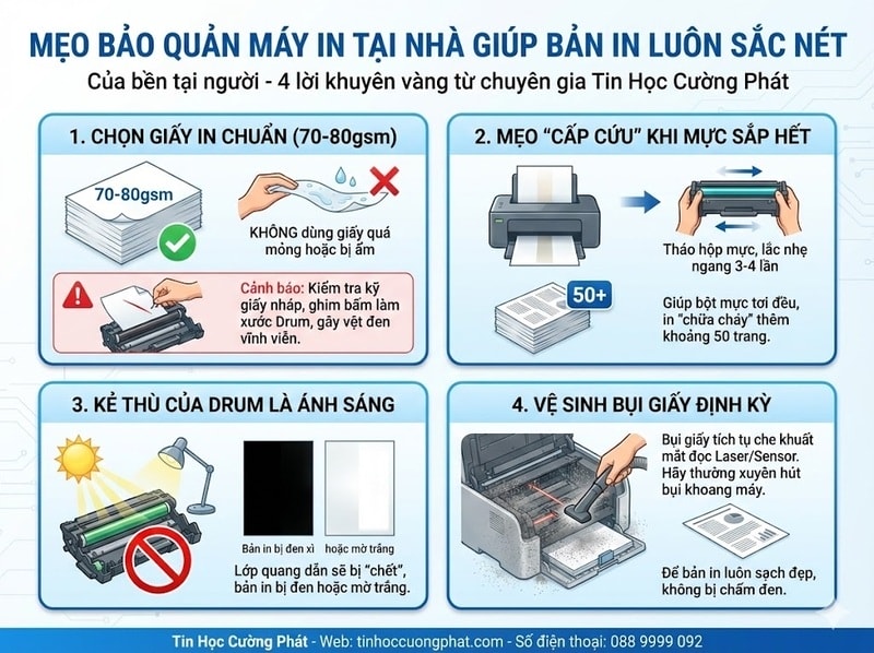 cách bảo quản máy in