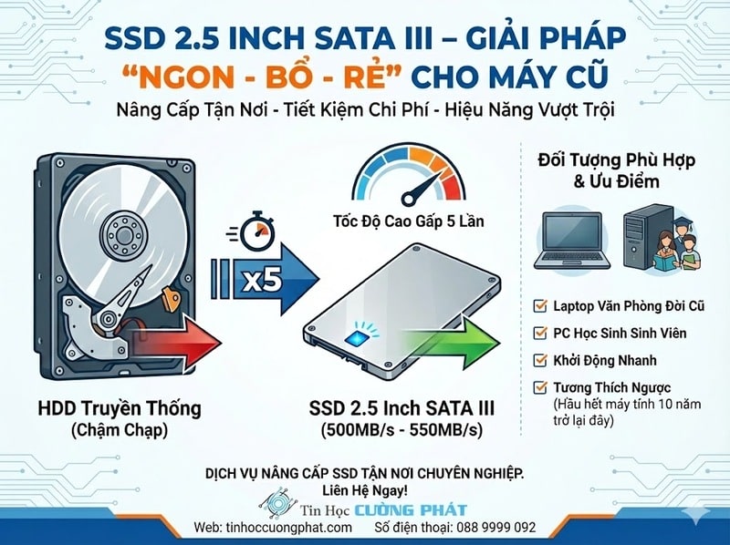 dịch vụ nâng cấp ssd sata máy tính