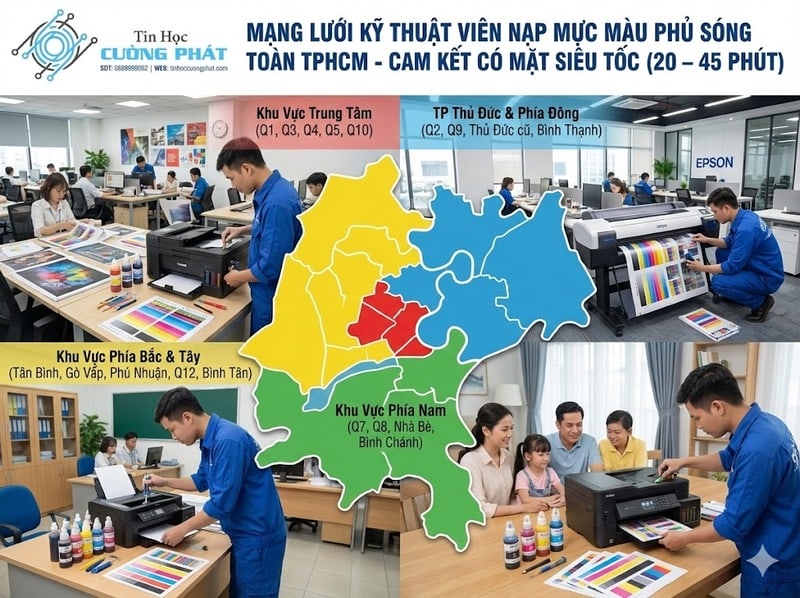 nạp mực máy in màu tại nhà tphcm