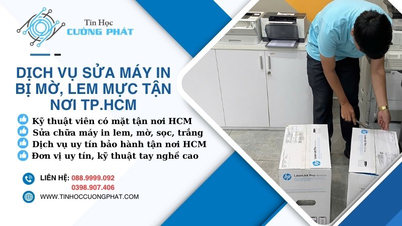 nhận sửa máy in bị lem sọc tận nơi