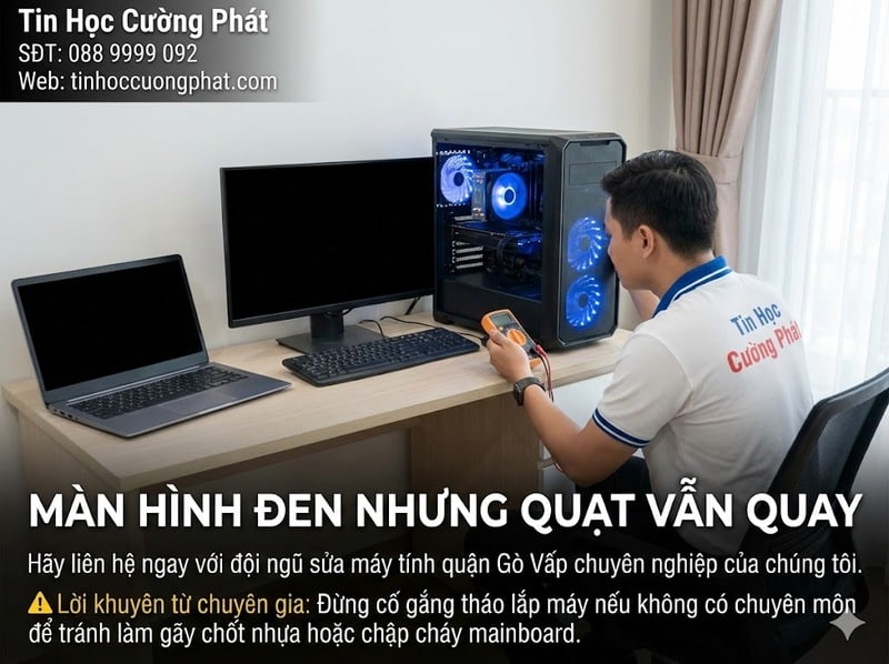 sửa máy tính không lên gò vấp