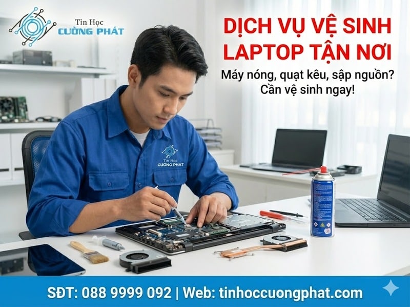 dịch vụ vệ sinh laptop tận nơi tân phú