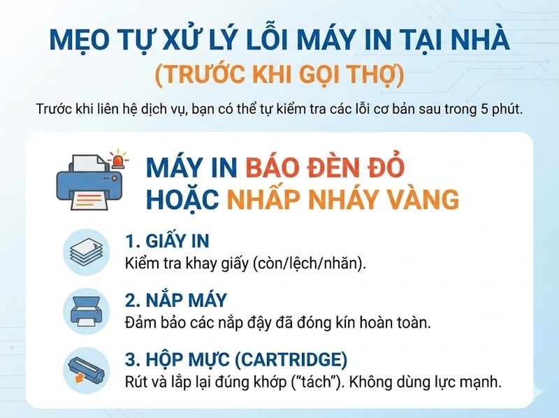mẹo tự xử lý lỗi máy in tại nhà