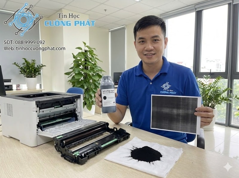 Tin Học Cường Phát cam kết sử dụng mực in công nghệ Nhật Bản siêu mịn, cho bản in đậm nét và bảo vệ linh kiện máy.