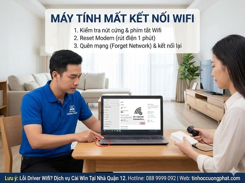 sửa máy tính mất mạng