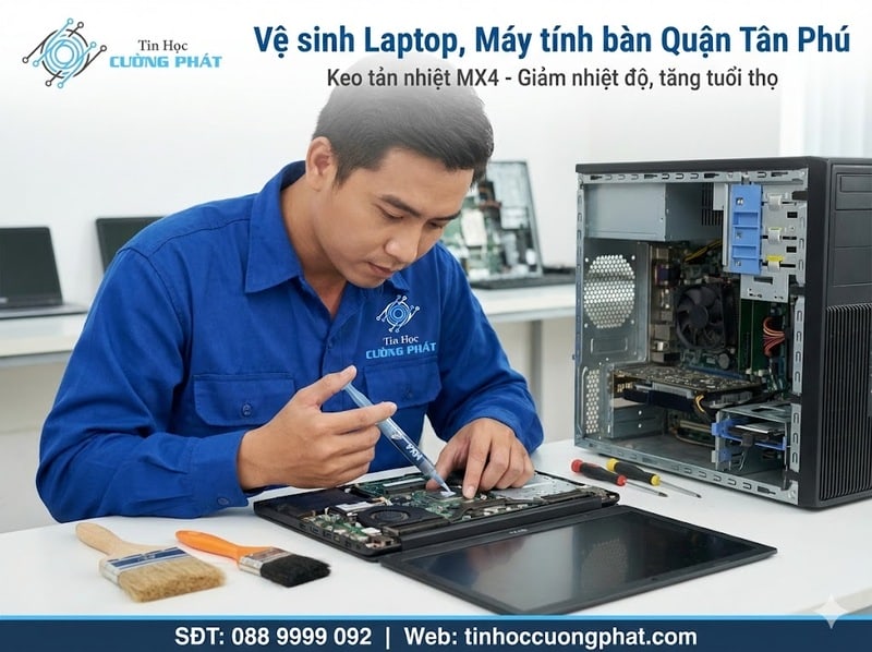 vệ sinh laptop máy tính quận tân phú