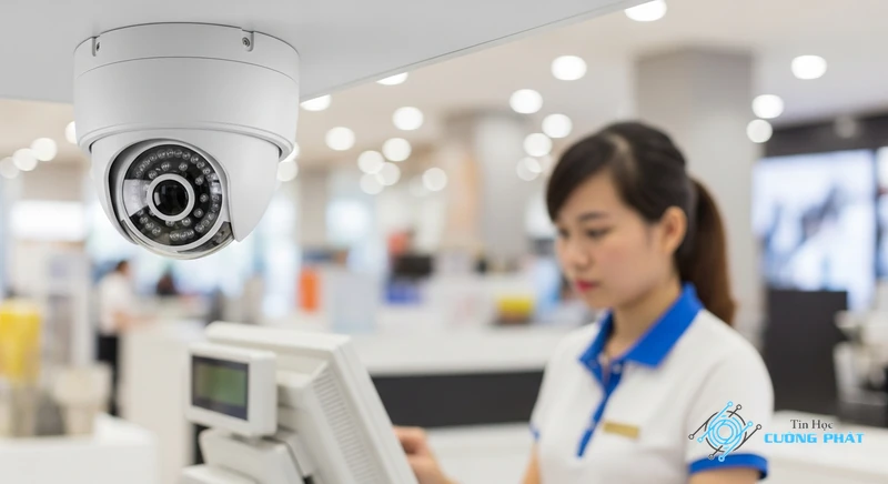 Camera giám sát quầy thu ngân hình ảnh minh họa chuyên sâu 1